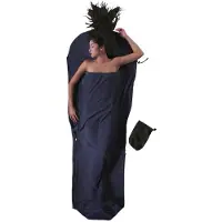 Cocoon - Micro-Fleece MummyLiner - Reisslaapzak 220 x 80/60 cm, zwart/blauw/purper