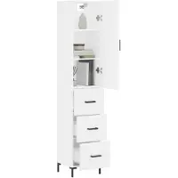 vidaXL Hoge kast 34,5x34x180 cm bewerkt hout wit