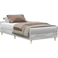 vidaXL Bedframe zonder matras 75x190 cm spaanplaat grijs Sonoma