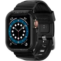Spigen Rugged Armor Pro - Apple Watch 45MM / 44MM Hoesje en Bandje - Zwart