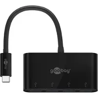Goobay USB hub (USB-C) | 4x USB-A | USB3.0 5 Gbps | zwart | 0,15 meter
