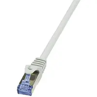 Logilink CQ3092S RJ45 Netwerkkabel, patchkabel CAT 6A S/FTP 10.00 m Grijs Vlambestendig, Snagless 1 stuk(s)