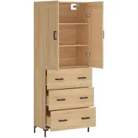 vidaXL Hoge kast 69,5x34x180 cm bewerkt hout sonoma eikenkleurig