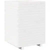 vidaXL Plantenbak 50x50x72,5 cm massief grenenhout wit
