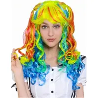 Metamorph Rainbow Manga Pruik - Clown Carnavalspruik