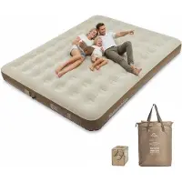 OEM Luchtbed - Opblaasbaar bed - Geschikt voor camping en thuisgebruik - Met ingebouwde pomp - Extra groot - Bruin