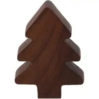 Markenlos 3 houten knoppen voor kastdeuren, met een kerstboommotief, geschikt voor commodes en meubels van natuurlijk hout