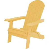 Axi Claire Adirondackstoel van Kunststof in geel | Kunststof Tuinstoel / loungestoel voor 1 persoon met armleuningen & hoge rugleuning | 84,5 x 77 x 95,5 cm