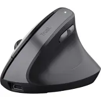 Trust TM-270 Ergonomische muis Draadloos Optisch Zwart 6 Toetsen 800 dpi, 1200 dpi, 1600 dpi, 2400 dpi Ergonomisch, Geluidsarme toetsen, Geïntegreerd
