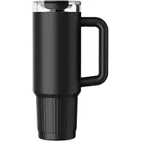 KOZIE Thermosbeker 980 ml – RVS – Dubbelwandig Geïsoleerd – Zwart – Voor Warme & Koude Dranken