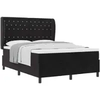 vidaXL Boxspringbed met matras, zwart, 200 x 140 cm, polyester