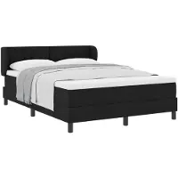 vidaXL Boxspring bed met hoofdeinde Zwart 160 x 200 cm Stof