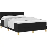vidaXL Boxspring bed met kussen met hoofdeinde Zwart 160 x 200 cm Stof