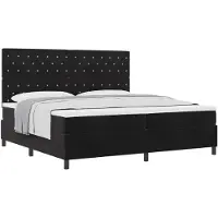 vidaXL Boxspringbed met matras, zwart, 200 x 200 cm, gestoffeerd