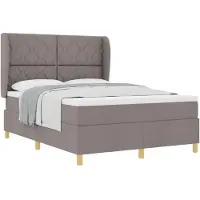 vidaXL Boxspringbed met matras, donkergrijs, 90x190 cm, taupe