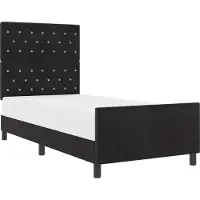 vidaXL Boxspring bed met hoofdeinde Zwart 100 x 200 cm Fluweel