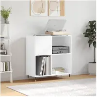 vidaXL Platenkast 84,5x38x89 cm bewerkt hout wit