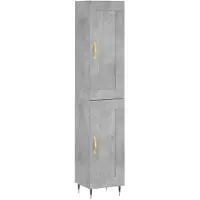 vidaXL Hoge kast 34,5x34x180 cm bewerkt hout betongrijs