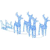 vidaXL Kerstdecoratie rendieren en slee 280x28x55 cm acryl