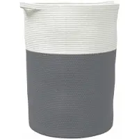 vidaXL Opbergmand Ø 49x65 cm katoen grijs en wit