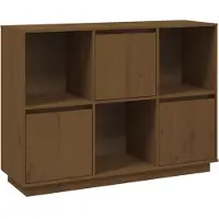 vidaXL Dressoir 110,5x35x80 cm massief grenenhout honingbruin