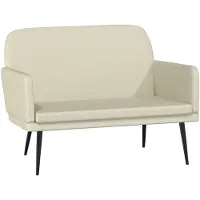 vidaXL Bankje 107x80x81 cm kunstleer crèmekleurig