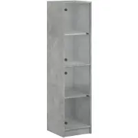 DKD Home Decor Hoge kast met glazen deuren 35x37x142 cm betongrijs