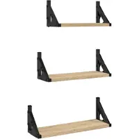 vidaXL 3-delige Wandschappenset bewerkt hout sonoma eikenkleurig