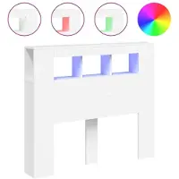 vidaXL Hoofdeinde met LED 120x18,5x103,5 cm bewerkt hout wit