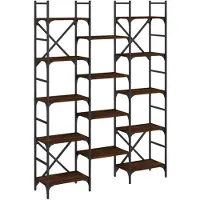 vidaXL Boekenkast 127,5x28,5x172,5 cm bewerkt hout bruin eikenkleur