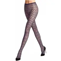 Falke Fluid Fusion gedessineerd materiaal transparent panty dames rood - maat S-M