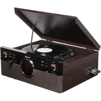 Denver Retro Platenspeler - DAB+/FM Radio - CD - Cassette - Bluetooth - Auto stop - MRD180 - Darkwood