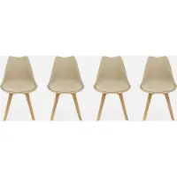 Sweek Set van 4 kuipstoelen Cappuccino