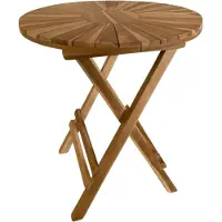 Axi Gia Tuintafel Opklapbaar Rond van Teak Hout Ø 60 cm | Opklapbare Bistrotafel voor Tuin / Terras / Balkon / Buiten | Tafel / Eettafel van Teakhout