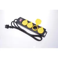 Filmer 4-Voudige Buiten Stekkerdoos met Schakelaar –Voor Buiten Gebruik, Wandmontage & Verlichte Schakelaar IP44, TuV/GS, 1,4 m H07RN-F 3G1,5 mm² Kabel –