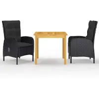 vidaXL 3-delige tuinset, zwart