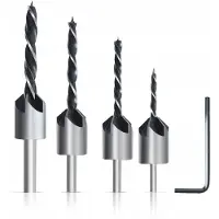 Rosfix Verzinkboor Set - Verstelbare Verzinkkop 45° - 3,4,5,6 mm, Inclusief Inbussleutel