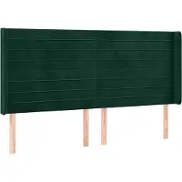 vidaXL Hoofdbord met randen 163x16x118/128 cm fluweel donkergroen