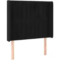 vidaXL Hoofdbord met randen 93x16x118/128 cm fluweel zwart