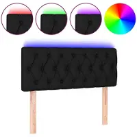 vidaXL Hoofdbord LED 90x7x78/88 cm stof zwart