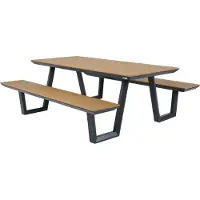 Axi Nori Picknicktafel met 2 banken Antraciet met Teak-look Polywood