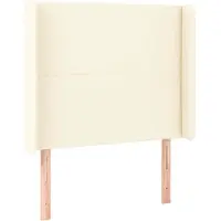 vidaXL Hoofdbord met randen 103x16x118/128 cm kunstleer crèmekleurig