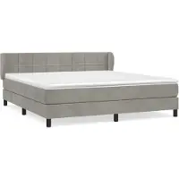 vidaXL Boxspring met matras fluweel lichtgrijs 160x200 cm