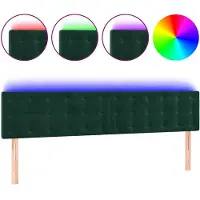 vidaXL Hoofdbord LED 200x5x78/88 cm fluweel donkergroen