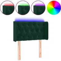 vidaXL Hoofdbord LED 83x16x78/88 cm fluweel donkergroen