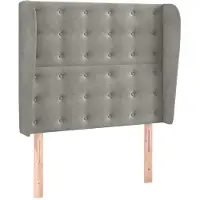 vidaXL Hoofdbord met randen 103x23x118/128 cm fluweel lichtgrijs