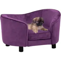 The Living Store De Living Store hondenbank, bordeauxrood, 69x49x40 cm, met pluche bekleding