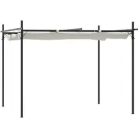 vidaXL Pergola met schuifdak, crème, 295x292x230 cm