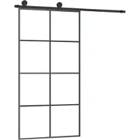 vidaXL Schuifdeur met beslag 102,5x205 cm ESG-glas en aluminium