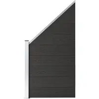 vidaXL Schuttingpaneel, composiet (WPC), 95x(105-180) cm, zwart